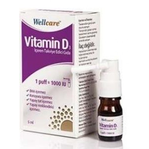 Wellcare Vitamin D3 Spray 1000 IU 5ml